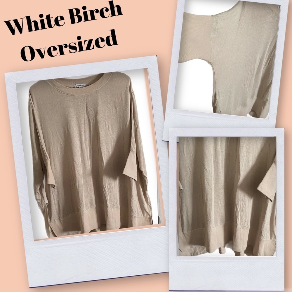 White Birch Top, Oversized, Grunge, Neutral, Sz S, Loungewear, minimalist - Picture 9 of 9